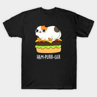 Ham-purr-get Cute Cat Burger Pun T-Shirt